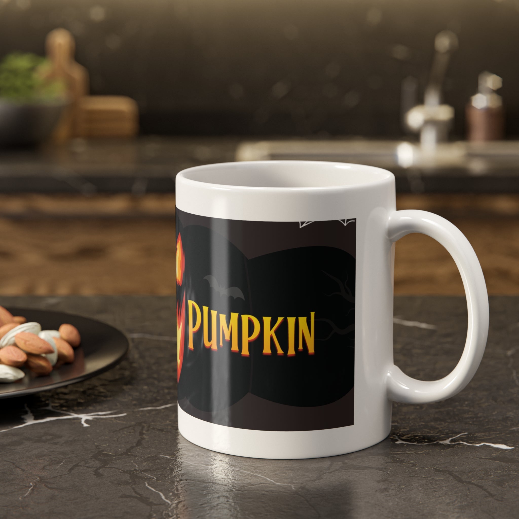 Spooky Halloween Pumpkin | White Ceramic Mug